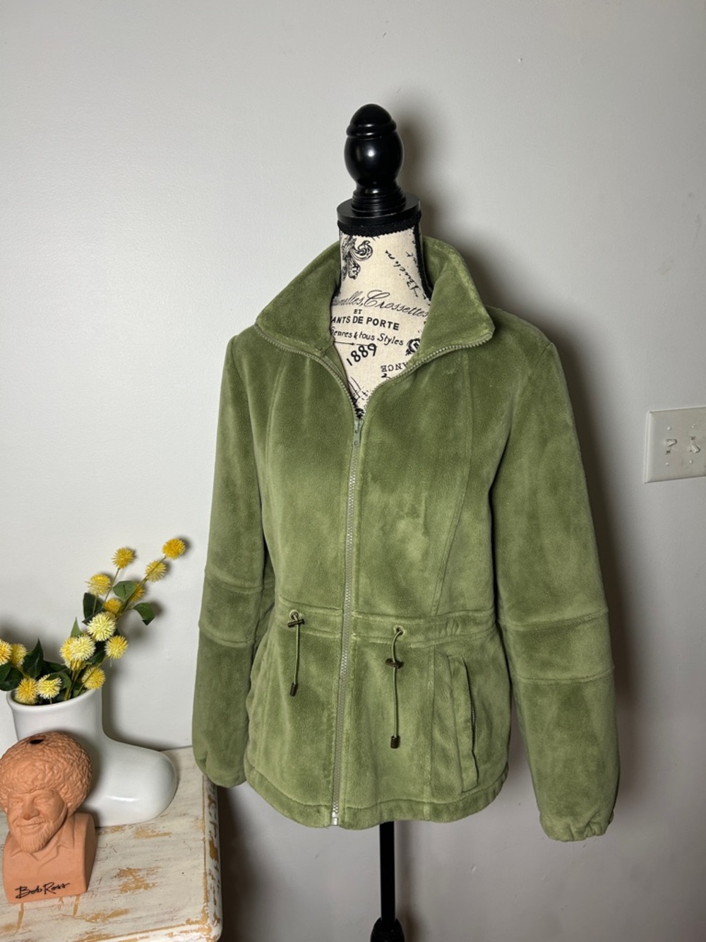 Kristen Blake Green Fleece Zip Up Jacket Women’s size S